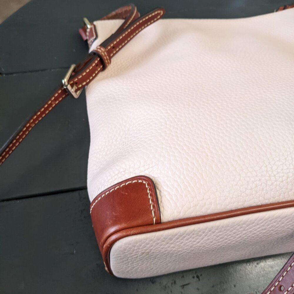 Dooney & Bourke Pink Crossbody Leather Trim Shoulder Bag - Picture 7 of 13